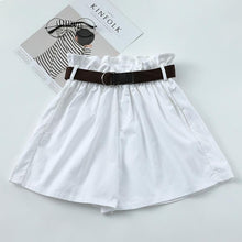 Load image into Gallery viewer, Korean Simple Solid Summer Shorts With Belt 2019 Loose High Waist Slim loose