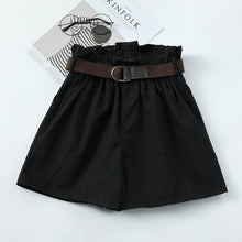 Load image into Gallery viewer, Korean Simple Solid Summer Shorts With Belt 2019 Loose High Waist Slim loose