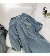 Load image into Gallery viewer, Korean cartoon Embroidery Loose basic t shirt autumn long Sleeve Simple T-shirts for Women