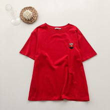 Load image into Gallery viewer, Korean cartoon Embroidery Loose basic t shirt autumn long Sleeve Simple T-shirts for Women
