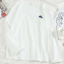 Load image into Gallery viewer, Korean cartoon Embroidery Loose basic t shirt autumn long Sleeve Simple T-shirts for Women