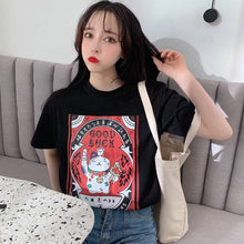 Load image into Gallery viewer, Korean cartoon Embroidery Loose basic t shirt autumn long Sleeve Simple T-shirts for Women