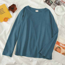 Load image into Gallery viewer, Korean cartoon Embroidery Loose basic t shirt autumn long Sleeve Simple T-shirts for Women