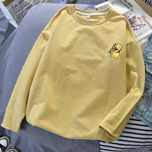 Load image into Gallery viewer, Korean cartoon Embroidery Loose basic t shirt autumn long Sleeve Simple T-shirts for Women