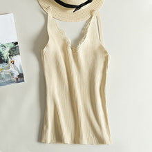 Load image into Gallery viewer, Sexy Women Lace Camisole Splicing Double V-neck Vest Plain Slim