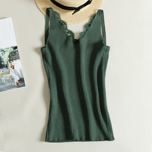 Load image into Gallery viewer, Sexy Women Lace Camisole Splicing Double V-neck Vest Plain Slim