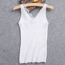 Load image into Gallery viewer, Sexy Women Lace Camisole Splicing Double V-neck Vest Plain Slim