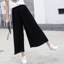 Load image into Gallery viewer, Women Chiffon Loose Pants High Waist Ruffled Hem Thin Pleated