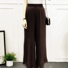 Load image into Gallery viewer, Women Chiffon Loose Pants High Waist Ruffled Hem Thin Pleated