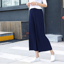 Load image into Gallery viewer, Women Chiffon Loose Pants High Waist Ruffled Hem Thin Pleated